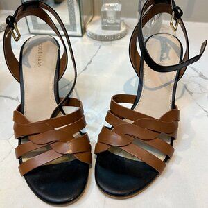 Cole Hahn Brown wedge with black and brown patterned wedge Size 7B